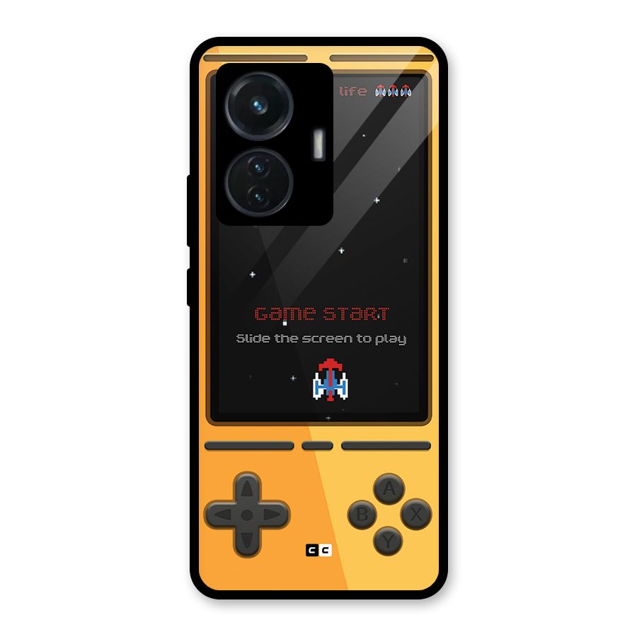 Retro Gamepad Glass Back Case for Vivo T1 44W