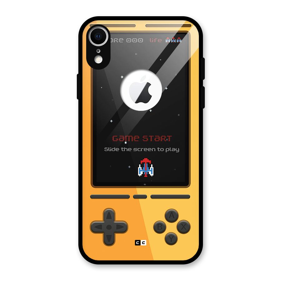 Retro Gamepad Glass Back Case for iPhone XR Logo Cut