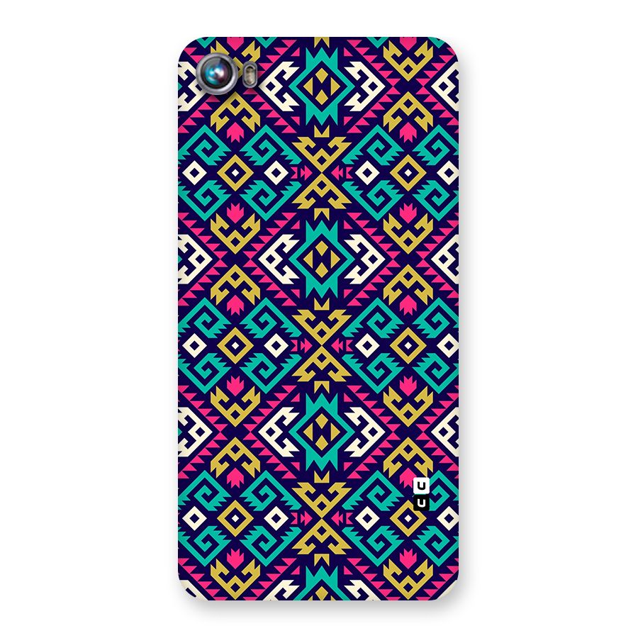 Retro Geometric Pattern Back Case for Canvas Fire 4 (A107)