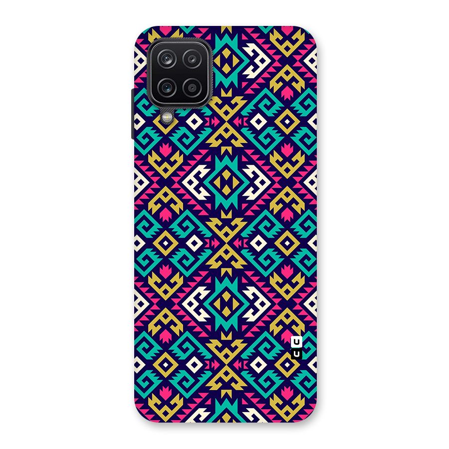 Retro Geometric Pattern Back Case for Galaxy A12