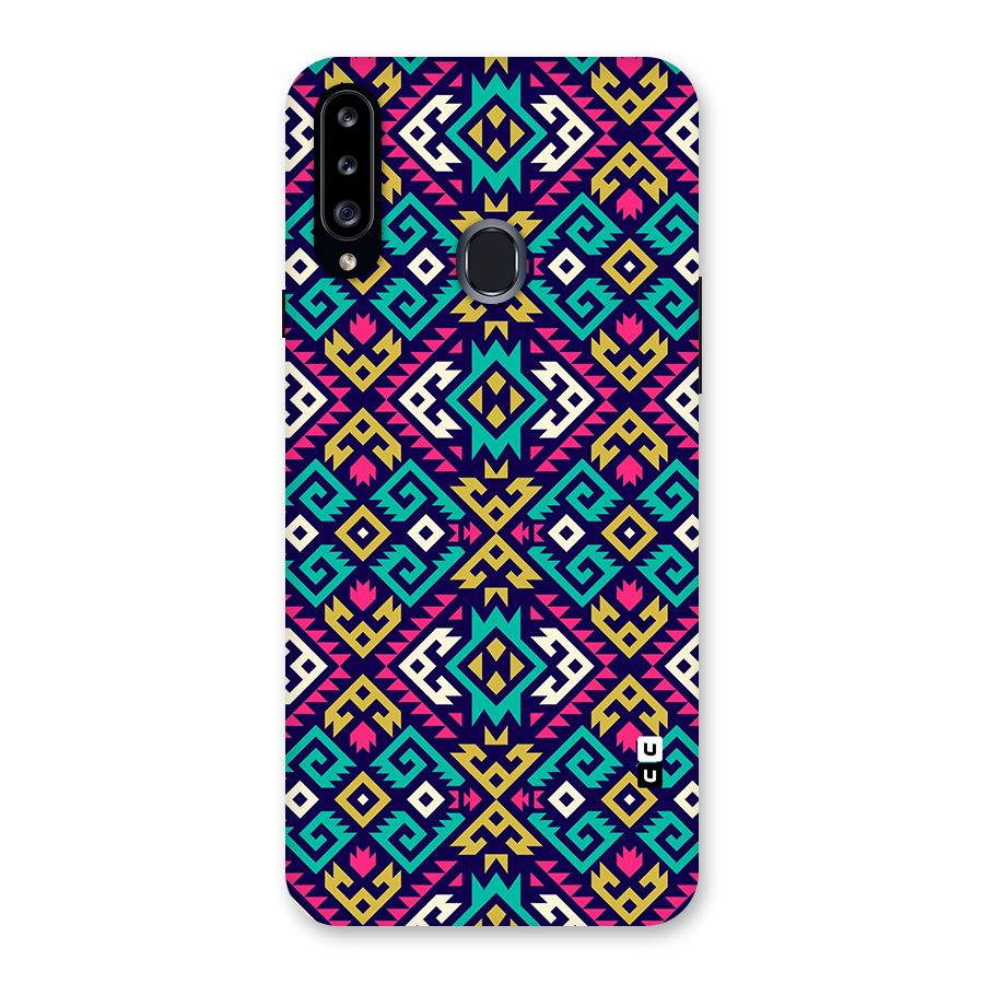 Retro Geometric Pattern Back Case for Galaxy A20s