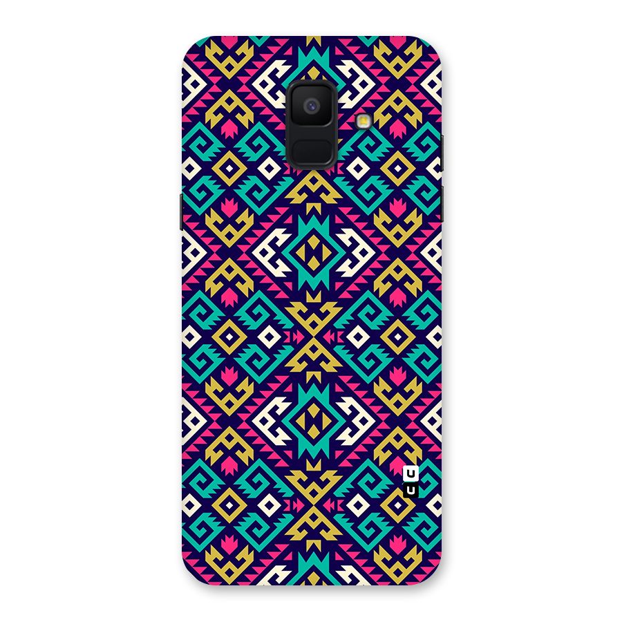 Retro Geometric Pattern Back Case for Galaxy A6 (2018)