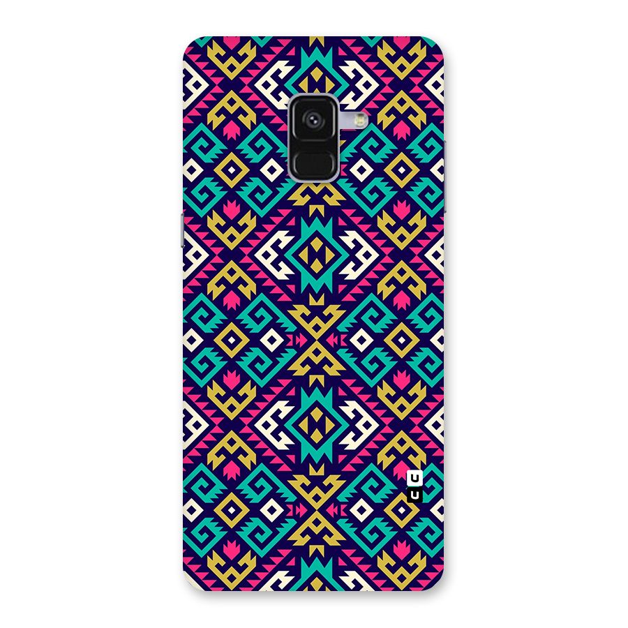 Retro Geometric Pattern Back Case for Galaxy A8 Plus