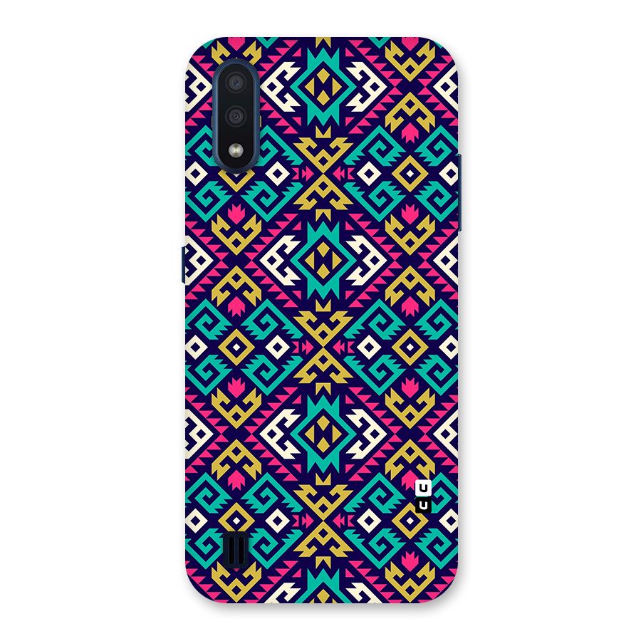 Retro Geometric Pattern Back Case for Galaxy M01