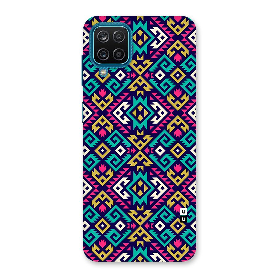 Retro Geometric Pattern Back Case for Galaxy M12