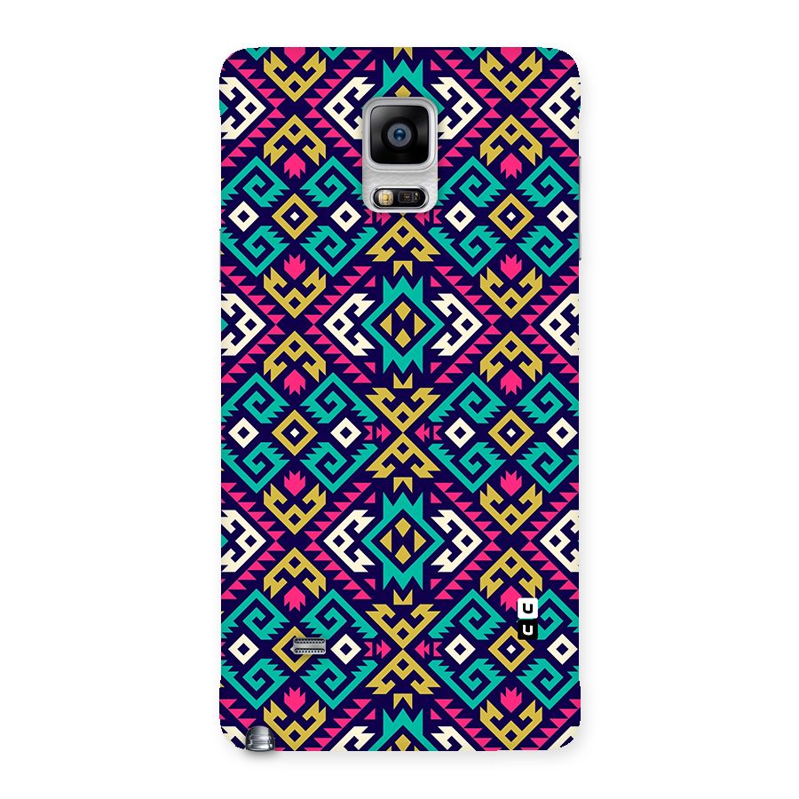 Retro Geometric Pattern Back Case for Galaxy Note 4