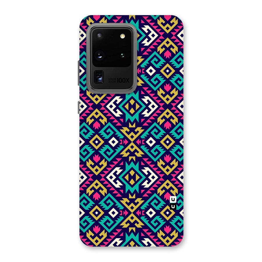 Retro Geometric Pattern Back Case for Galaxy S20 Ultra