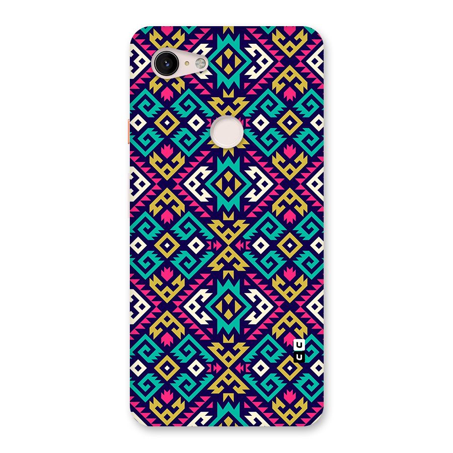 Retro Geometric Pattern Back Case for Google Pixel 3 XL
