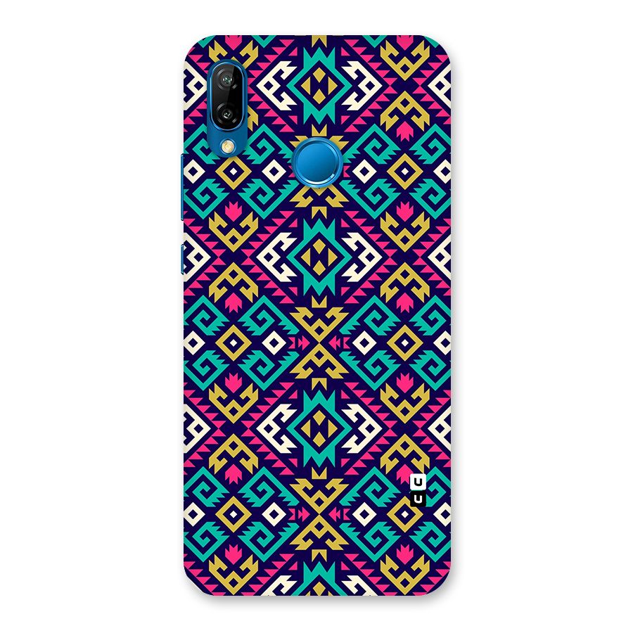 Retro Geometric Pattern Back Case for Huawei P20 Lite