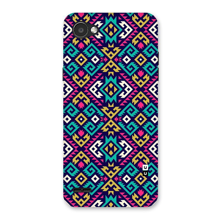 Retro Geometric Pattern Back Case for LG Q6