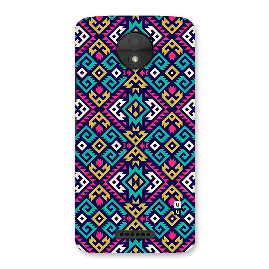 Retro Geometric Pattern Back Case for Moto C