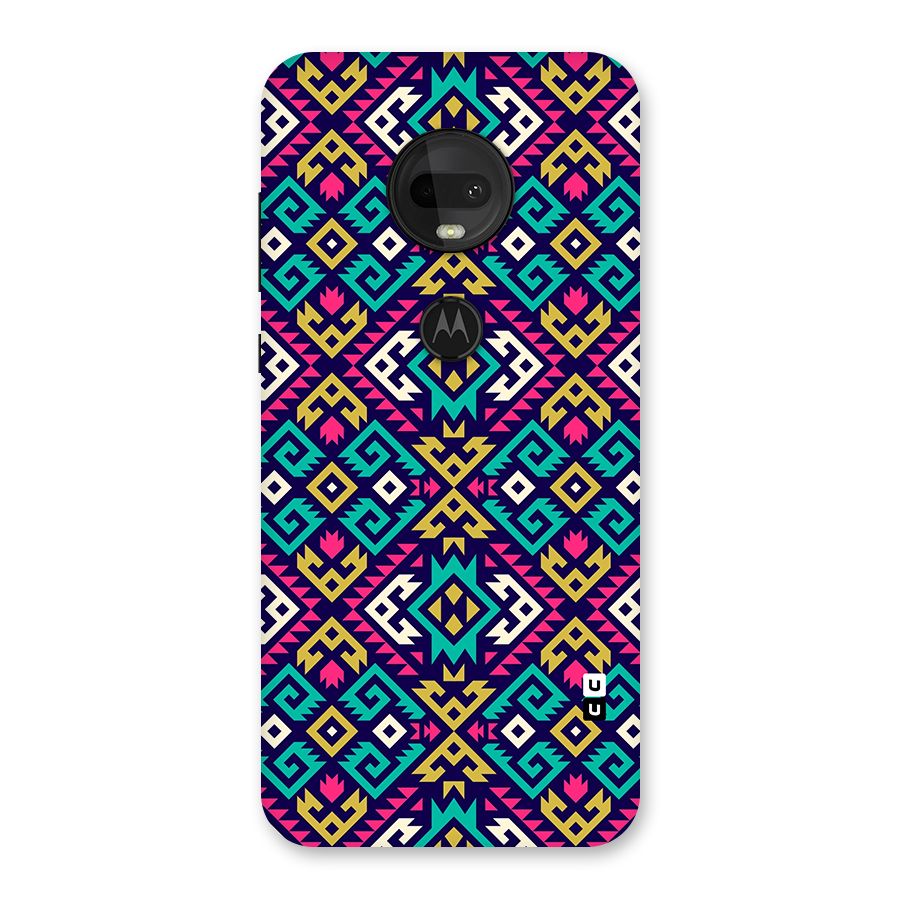 Retro Geometric Pattern Back Case for Moto G7