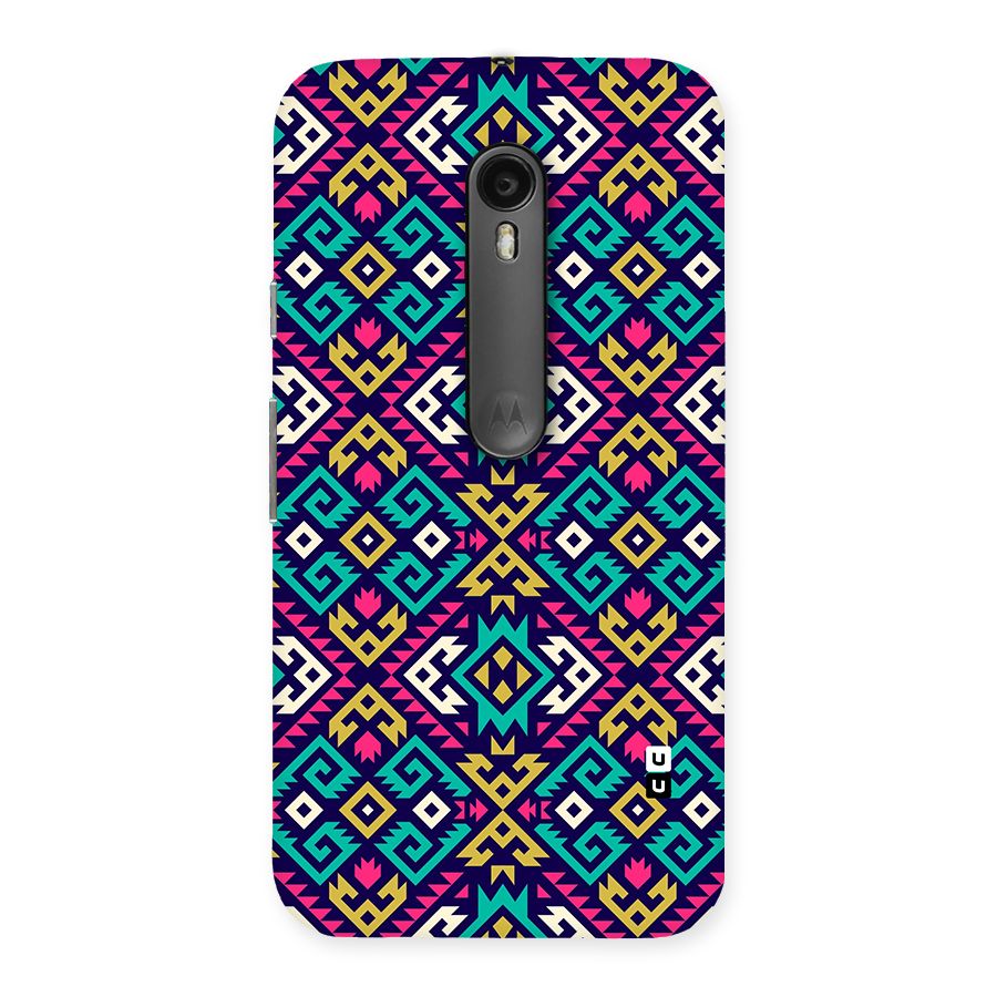 Retro Geometric Pattern Back Case for Moto G Turbo