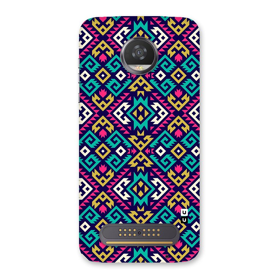 Retro Geometric Pattern Back Case for Moto Z2 Play