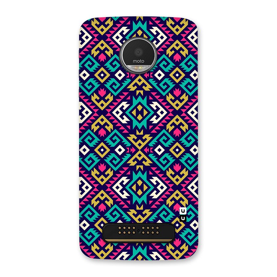 Retro Geometric Pattern Back Case for Moto Z Play