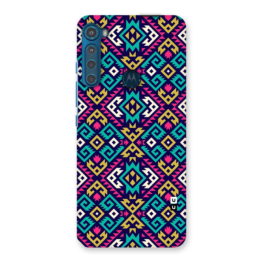 Retro Geometric Pattern Back Case for Motorola One Fusion Plus