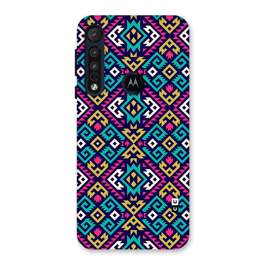 Retro Geometric Pattern Back Case for Motorola One Macro