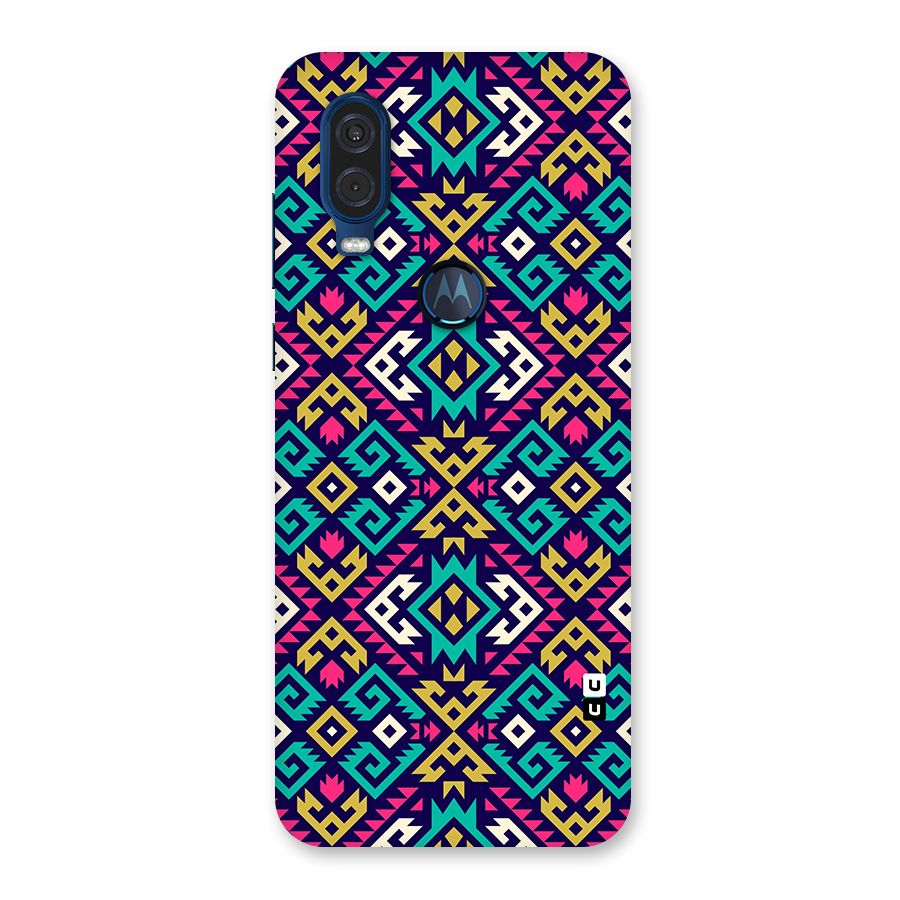 Retro Geometric Pattern Back Case for Motorola One Vision