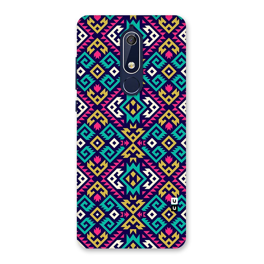Retro Geometric Pattern Back Case for Nokia 5.1