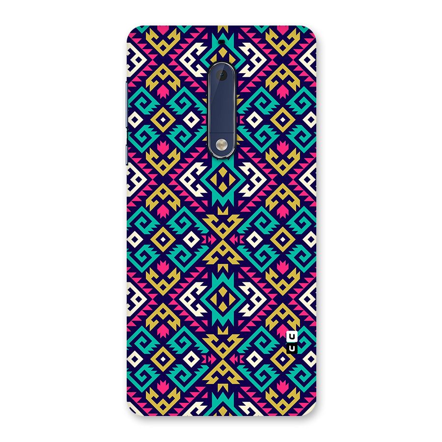 Retro Geometric Pattern Back Case for Nokia 5