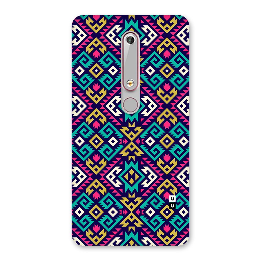 Retro Geometric Pattern Back Case for Nokia 6.1