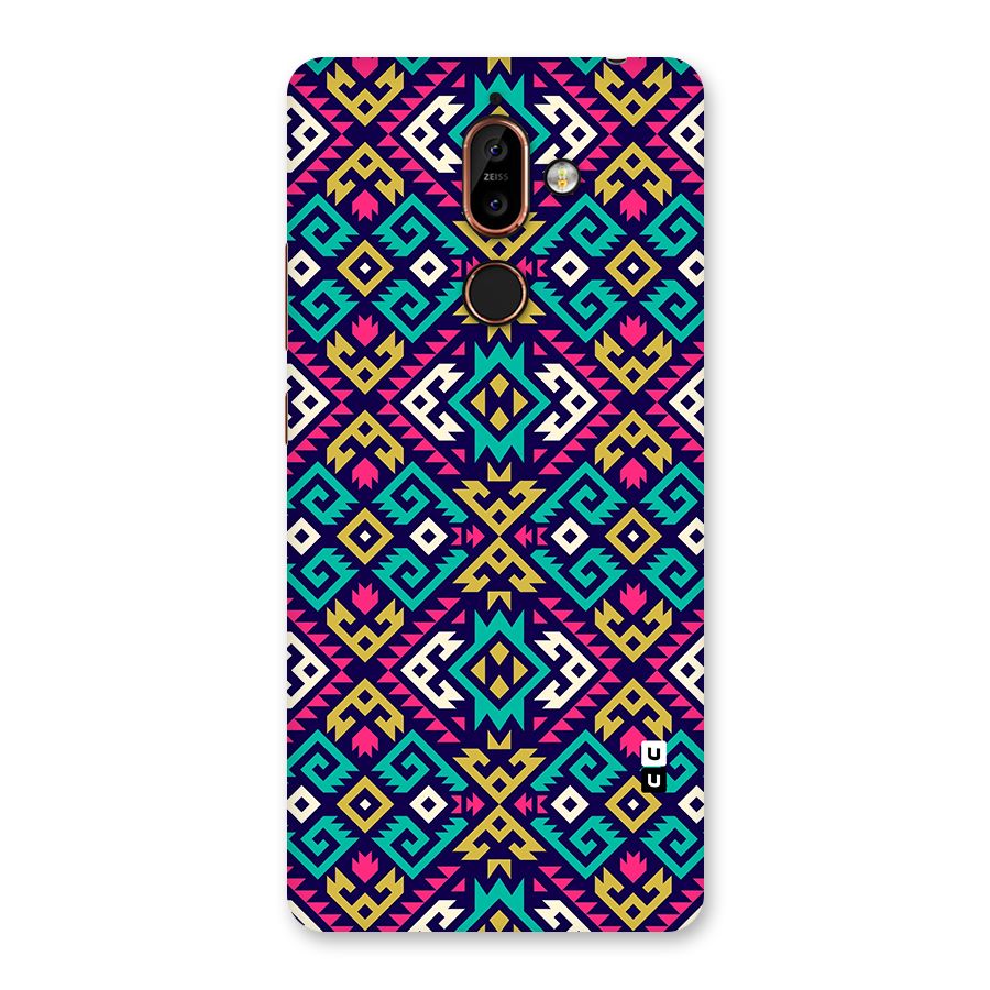 Retro Geometric Pattern Back Case for Nokia 7 Plus