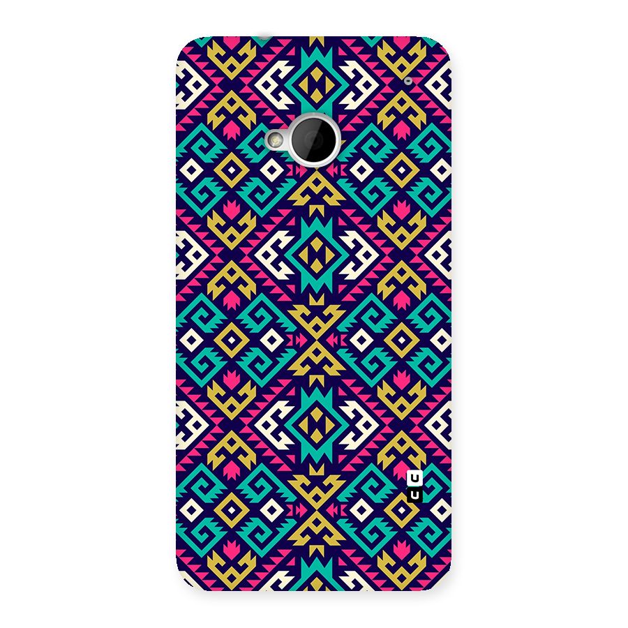 Retro Geometric Pattern Back Case for One M7 (Single Sim)
