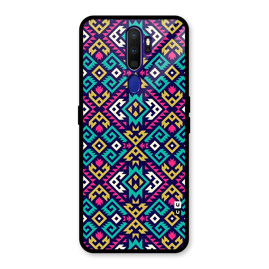 Retro Geometric Pattern Back Case for Oppo A9 (2020)