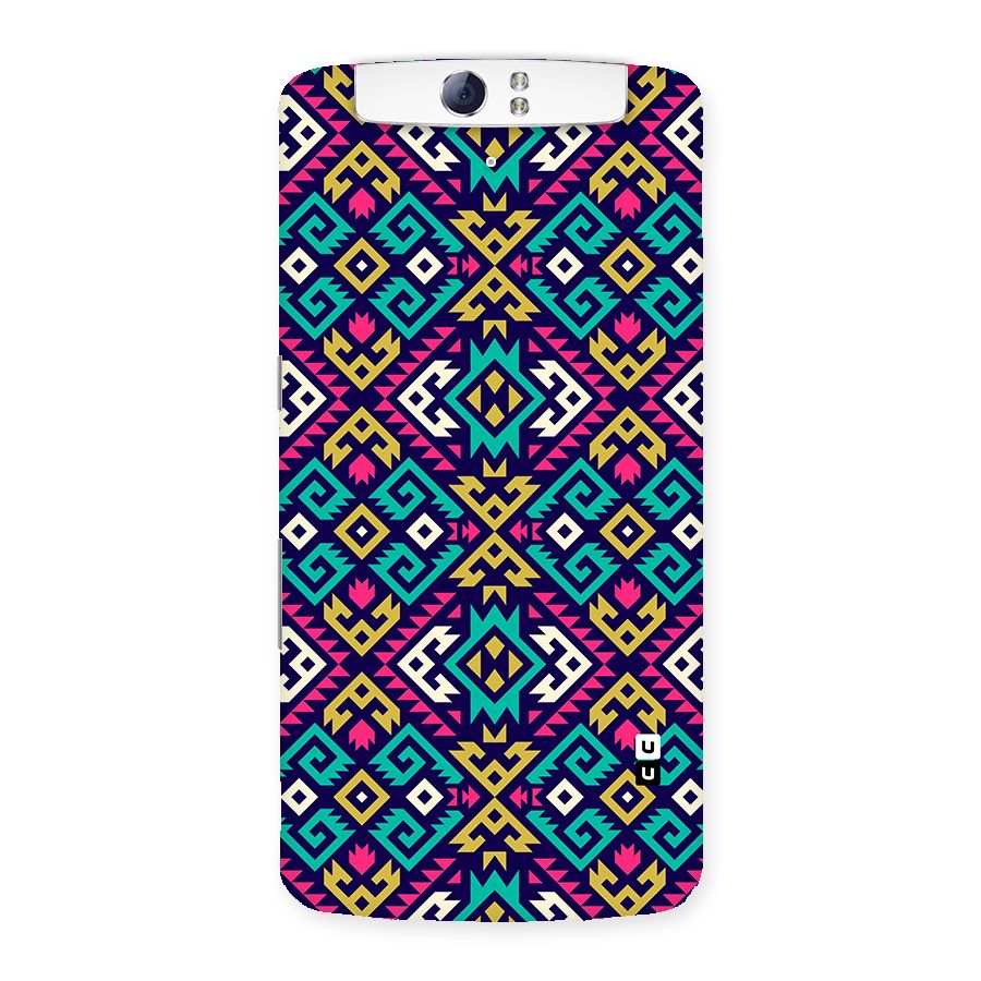 Retro Geometric Pattern Back Case for Oppo N1