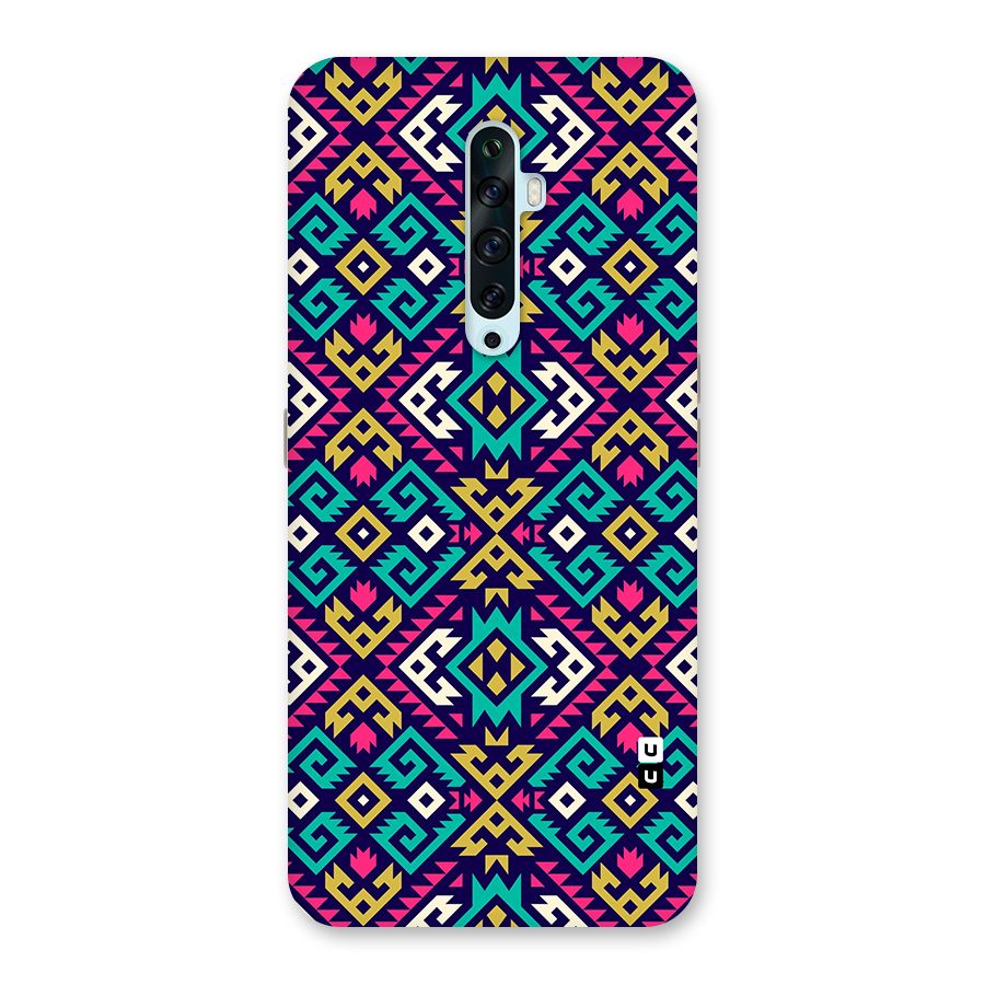 Retro Geometric Pattern Back Case for Oppo Reno2 F