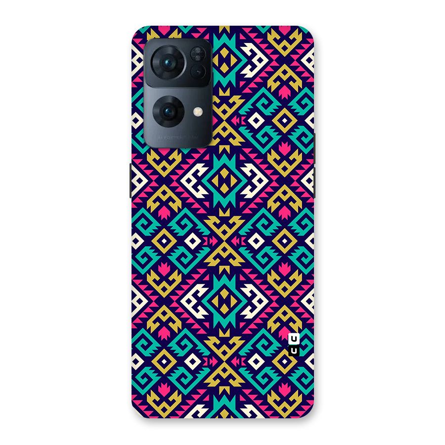 Retro Geometric Pattern Back Case for Oppo Reno7 Pro 5G