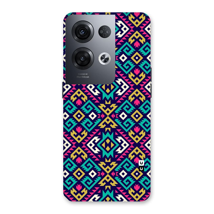 Retro Geometric Pattern Back Case for Oppo Reno8 Pro 5G