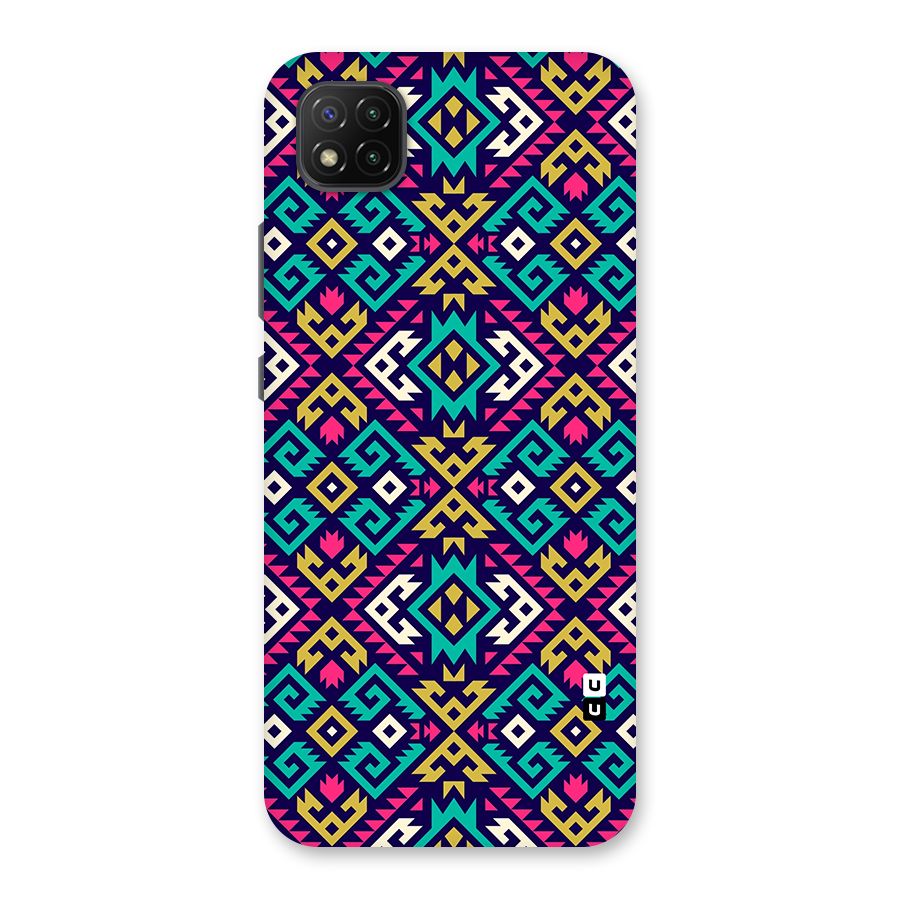 Retro Geometric Pattern Back Case for Poco C3