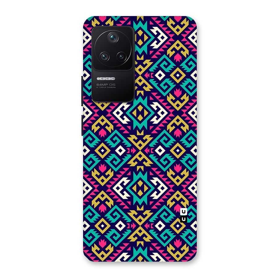 Retro Geometric Pattern Back Case for Poco F4 5G