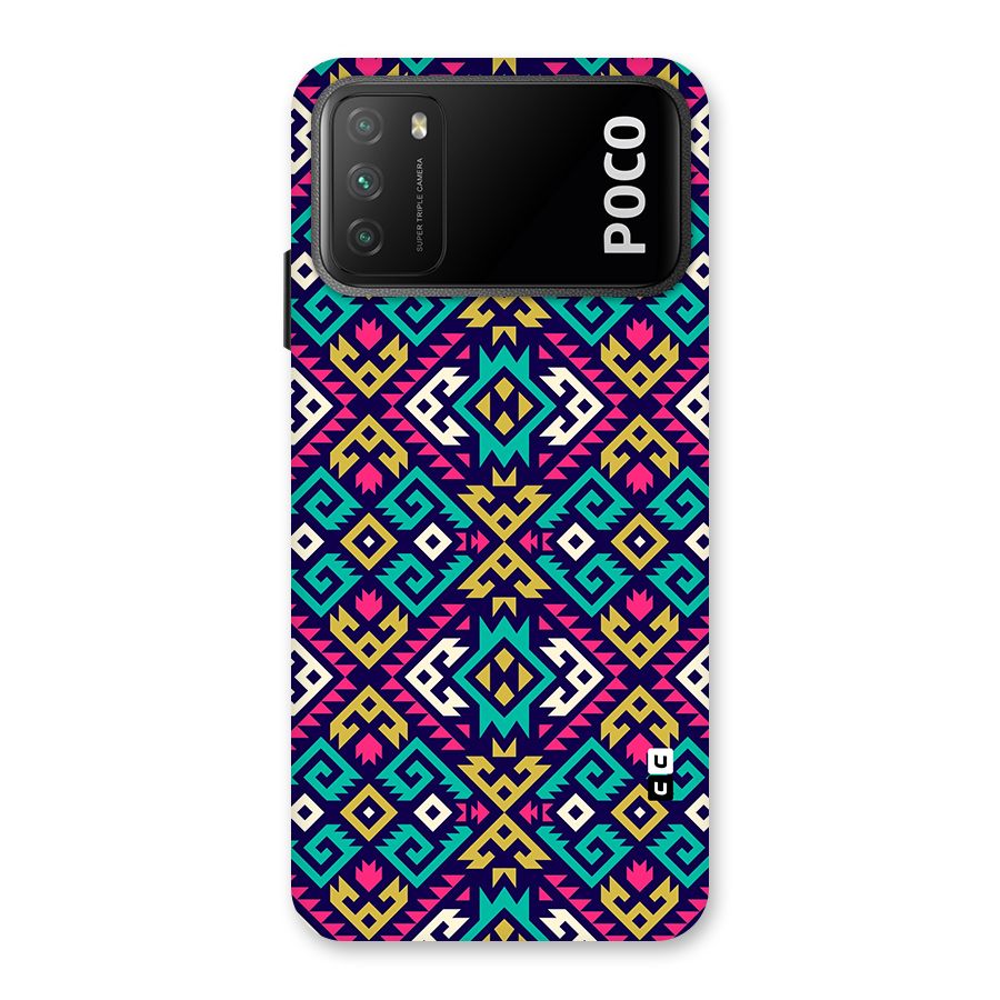 Retro Geometric Pattern Back Case for Poco M3