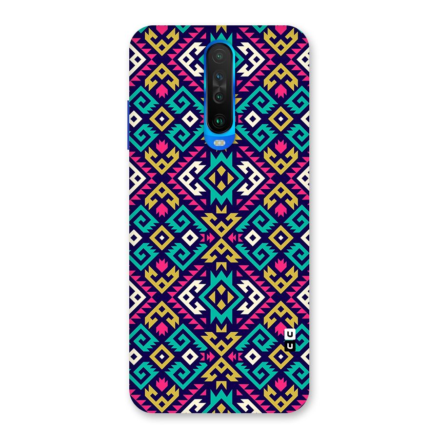 Retro Geometric Pattern Back Case for Poco X2