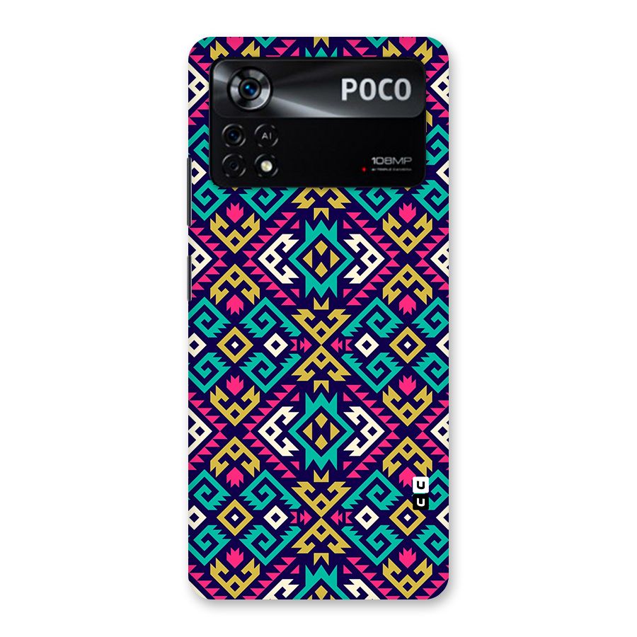 Retro Geometric Pattern Back Case for Poco X4 Pro 5G