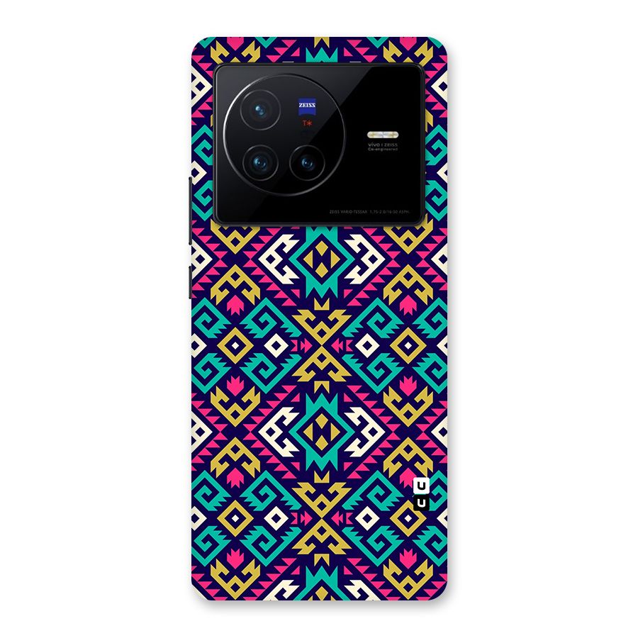 Retro Geometric Pattern Back Case for Vivo X80
