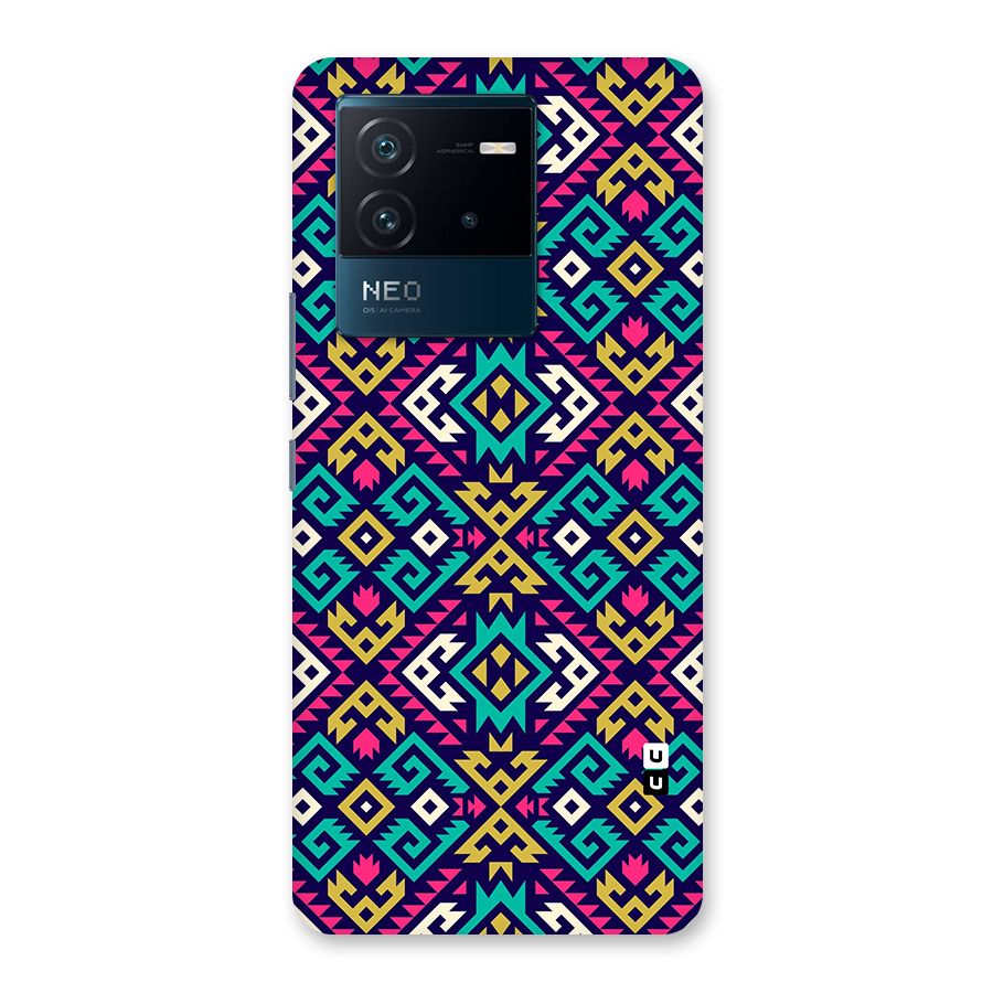 Retro Geometric Pattern Back Case for Vivo iQOO Neo 6 5G