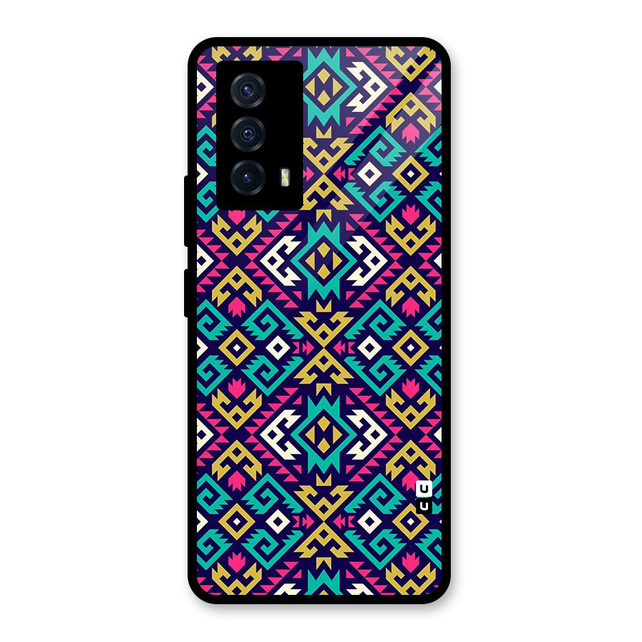 Retro Geometric Pattern Back Case for Vivo iQOO Z5