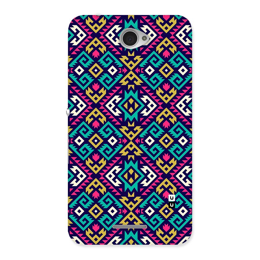 Retro Geometric Pattern Back Case for Xperia E4