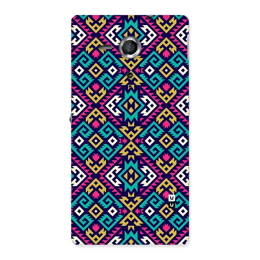 Retro Geometric Pattern Back Case for Xperia Sp