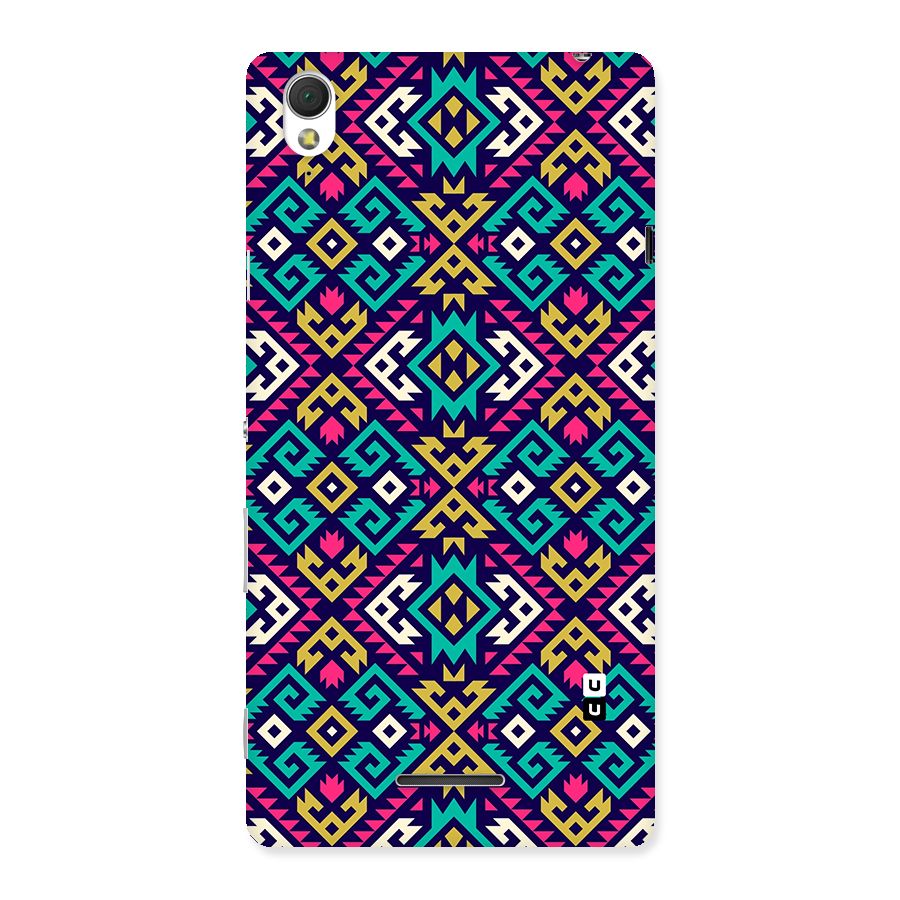 Retro Geometric Pattern Back Case for Xperia T3