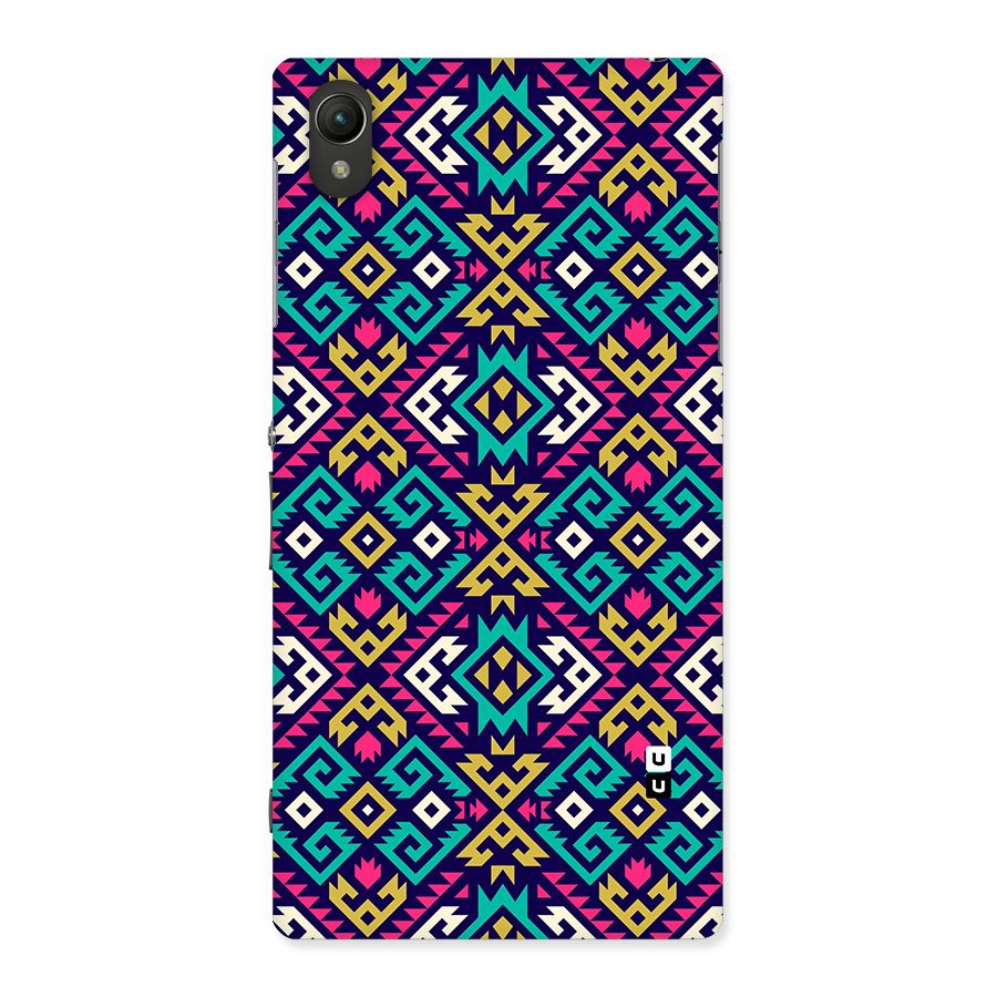 Retro Geometric Pattern Back Case for Xperia Z1
