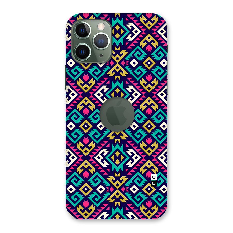Retro Geometric Pattern Back Case for iPhone 11 Pro Logo  Cut