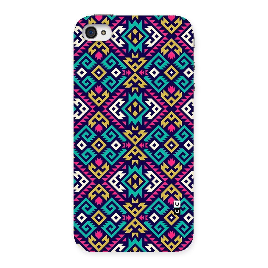 Retro Geometric Pattern Back Case for iPhone 4 4s