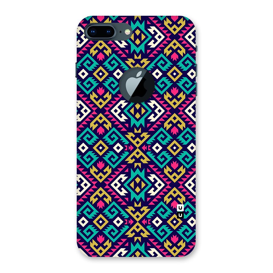Retro Geometric Pattern Back Case for iPhone 7 Plus Logo Cut