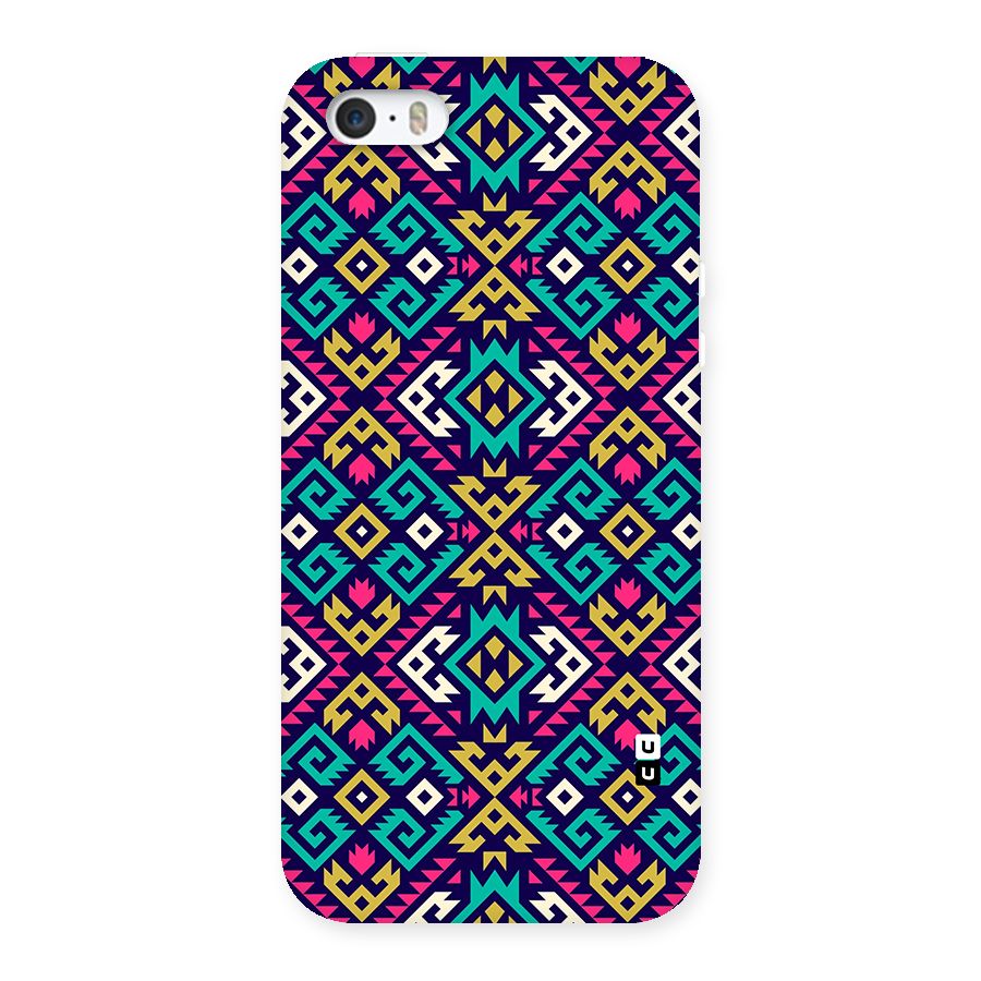 Retro Geometric Pattern Back Case for iPhone SE 2016