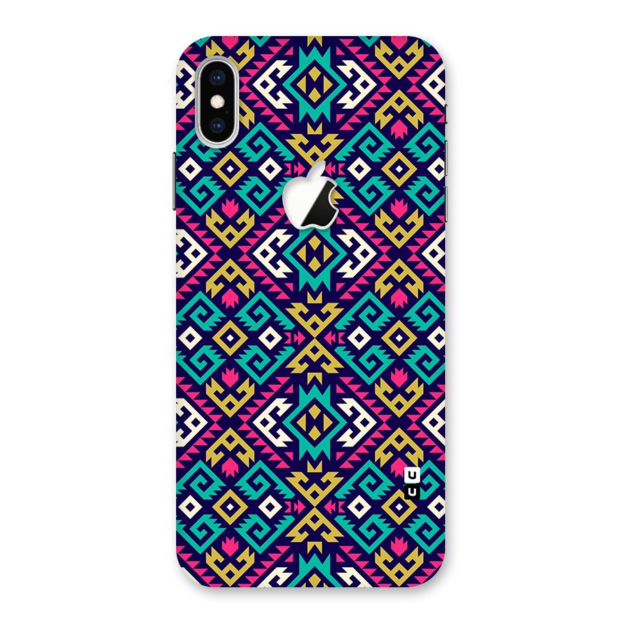 Retro Geometric Pattern Back Case for iPhone XS Max Apple Cut