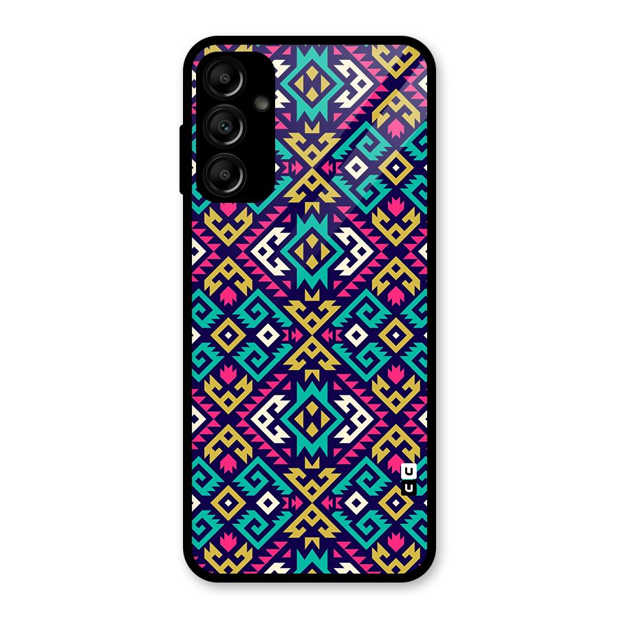 Retro Geometric Pattern Glass Back Case for Galaxy A14 5G